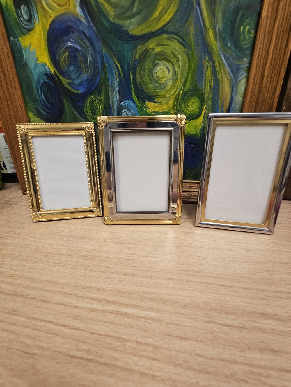 Picture Frames Vintage Classic Brass Gold Silver Metal 4" x 6" (Set of 3) - Picture 2 of 9